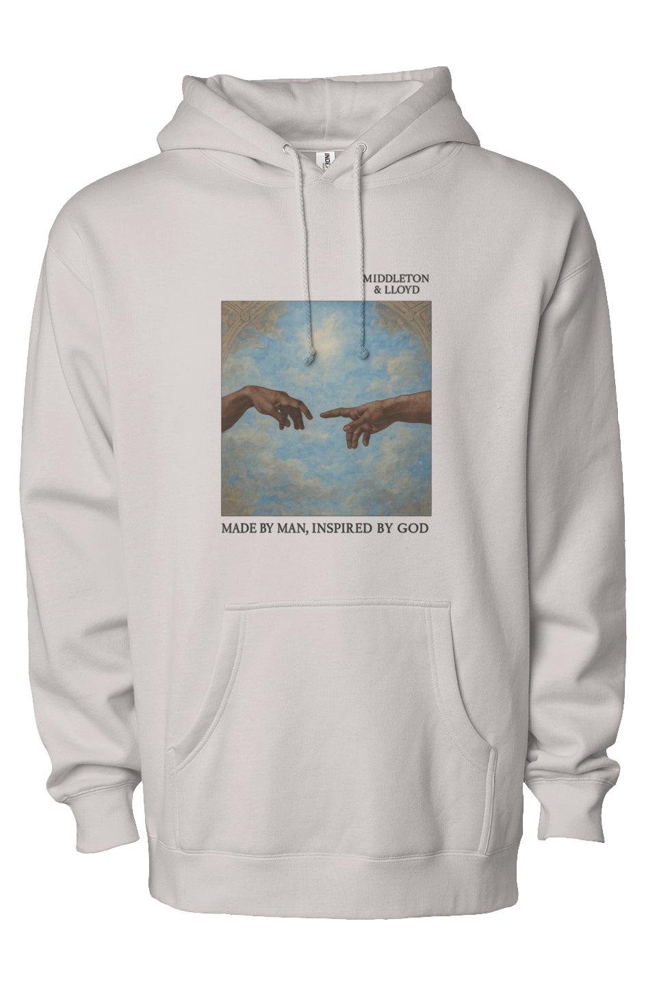 Meet God halfway,heavyweight pullover hoodie