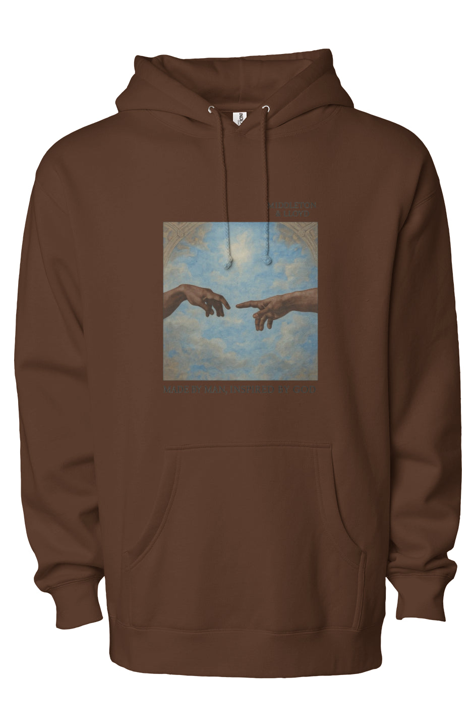 Meet God halfway,heavyweight pullover hoodie